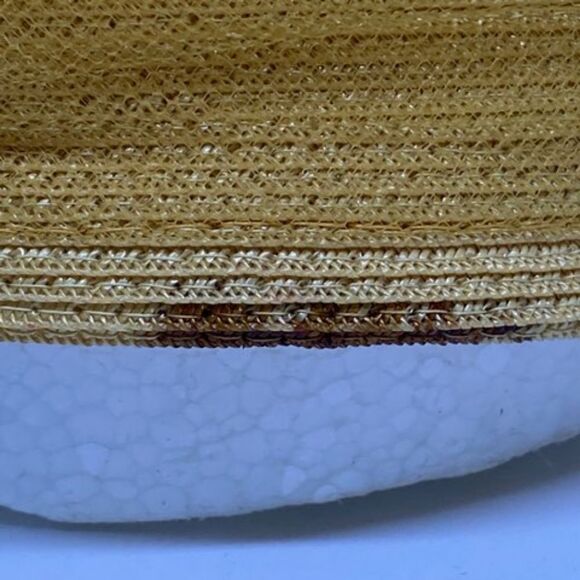 Vintage Yellow Hat with Silver V Shaped Accent - Picture 12 of 13